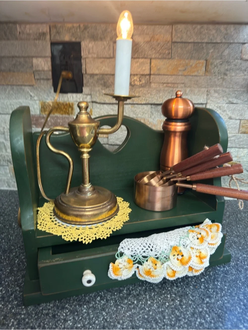 Vintage Brass Chamberstick Table Lamp – Classic Candle Style